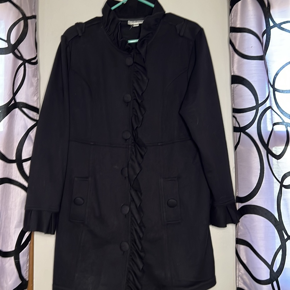 DressBarn Ruffled Button Jacket Large - Picture 4 of 14